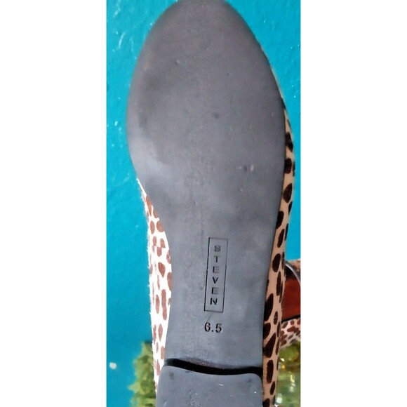 STEVEN by Steve Madden Madee Calf Hair Loafer Size 6.5 Brown and White - Picture 8 of 11